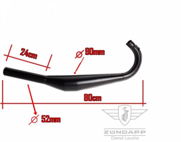 Zündapp Auspuff Tuning RACE 36 mm SCHWARZ Rennbirne